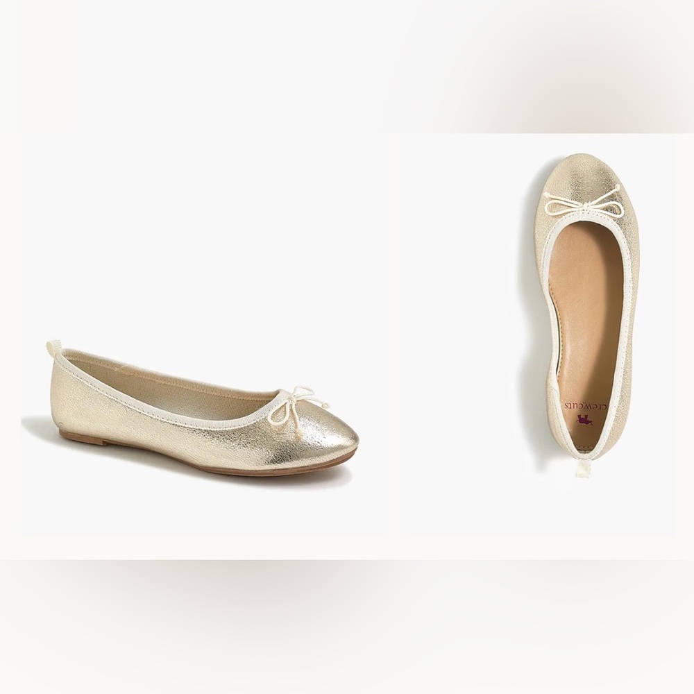 J.Crew Girls’ Metallic Gold Ballet Flat